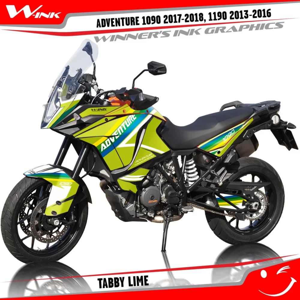 KTM-Adventure-1090-2017-2018-2019-1190-2013-2014-2015-2016-graphics-kit-and-decals-with-designs-Tabby-Lime