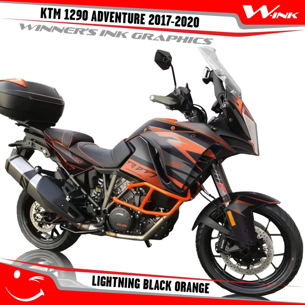 KTM-Adventure-1290-2017-2018-2019-2020-graphics-kit-and-decals-Lightning-Black-Orange