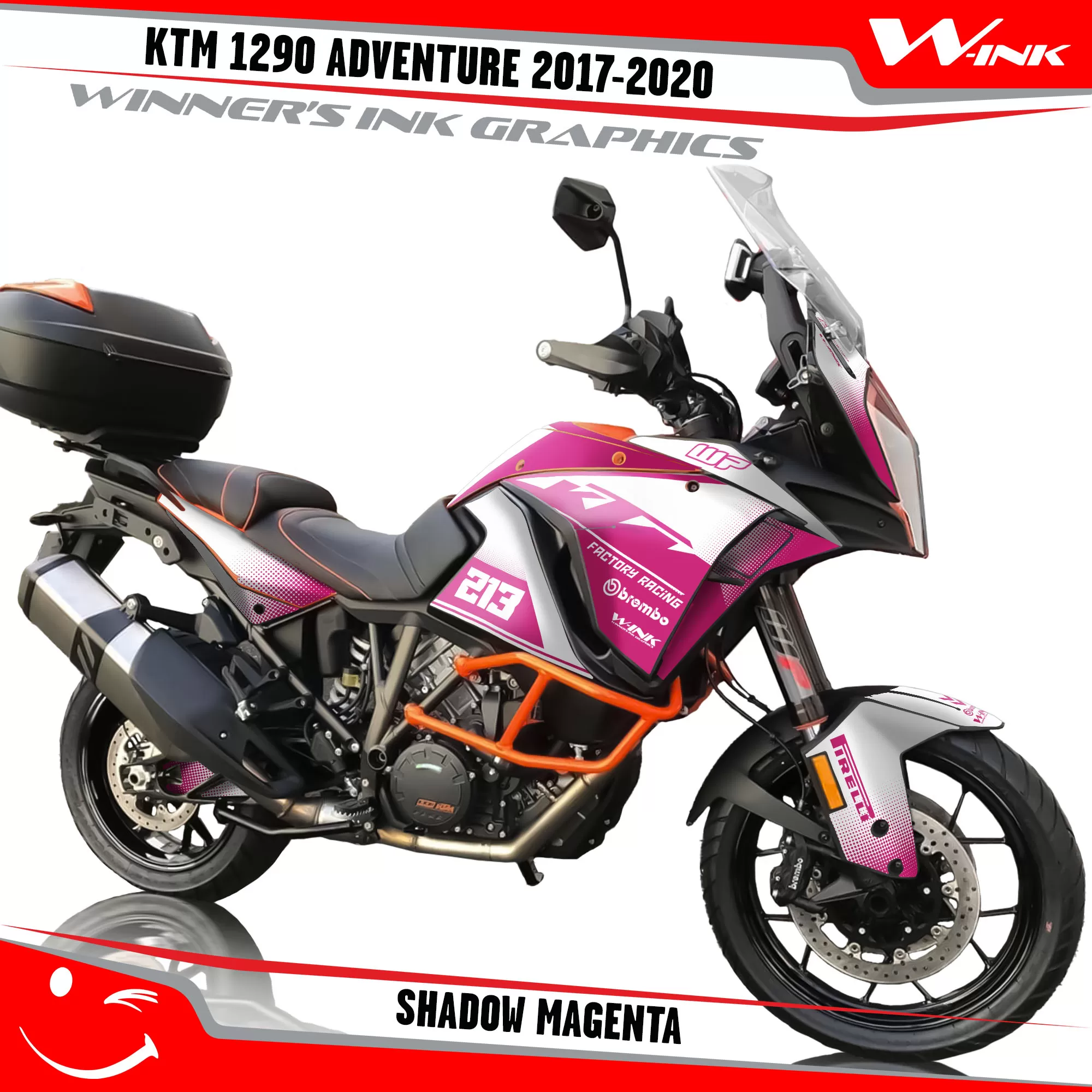 スペルバインダーズカッティングダイ#1290 Labels 17 Graphics For KTM Adventure 1290 2017-2020 Shadow White