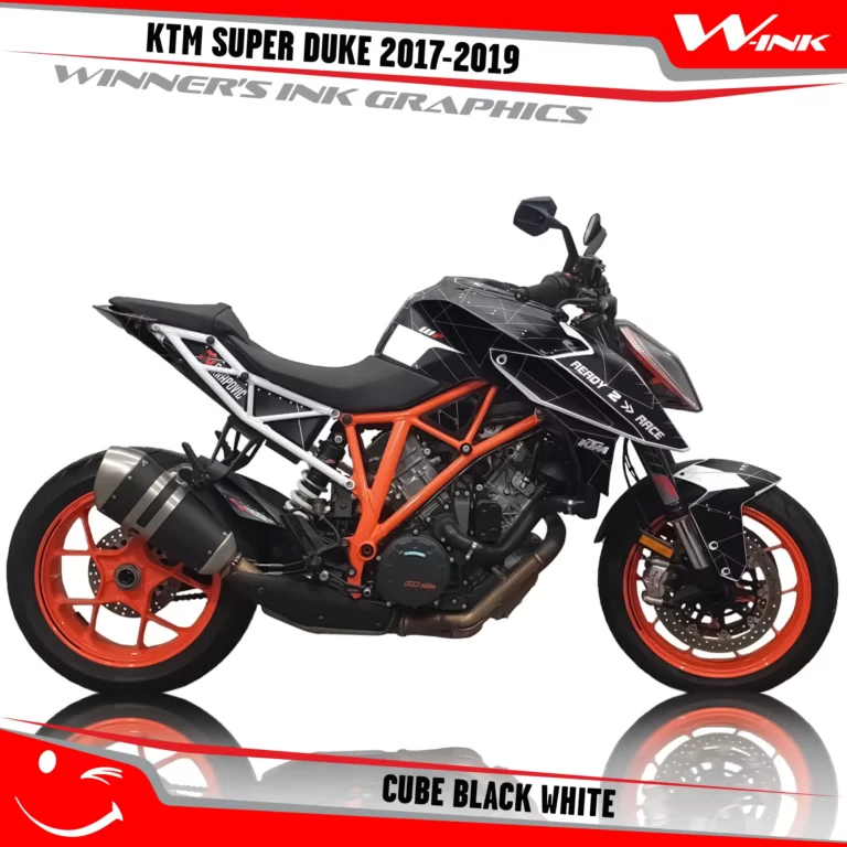 KTM-SUPER-DUKE-2017-2018-2019-graphics-kit-and-decals-Cube-Black-White