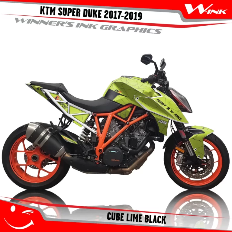 KTM-SUPER-DUKE-2017-2018-2019-graphics-kit-and-decals-Cube-Lime-Black