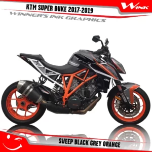 KTM-SUPER-DUKE-2017-2018-2019-graphics-kit-and-decals-Sweep-Black-Grey-Orange