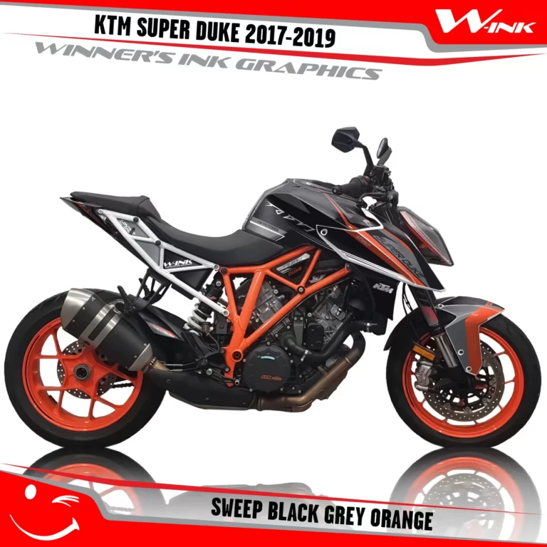 KTM-SUPER-DUKE-2017-2018-2019-graphics-kit-and-decals-Sweep-Black-Grey-Orange