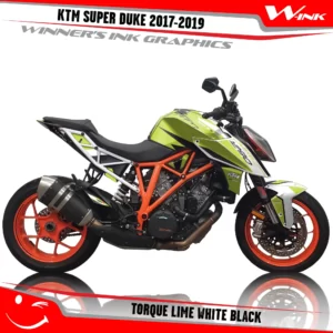 KTM-SUPER-DUKE-2017-2018-2019-graphics-kit-and-decals-Torque-Lime-White-Black