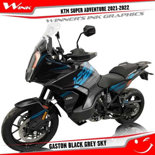 KTM-Super-Adventure-S-2021-2022-graphics-kit-and-decals-with-designs-Gaston-Black-Grey-Sky
