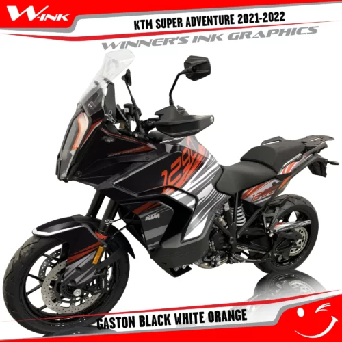 KTM-Super-Adventure-S-2021-2022-graphics-kit-and-decals-with-designs-Gaston-Black-White-Orange