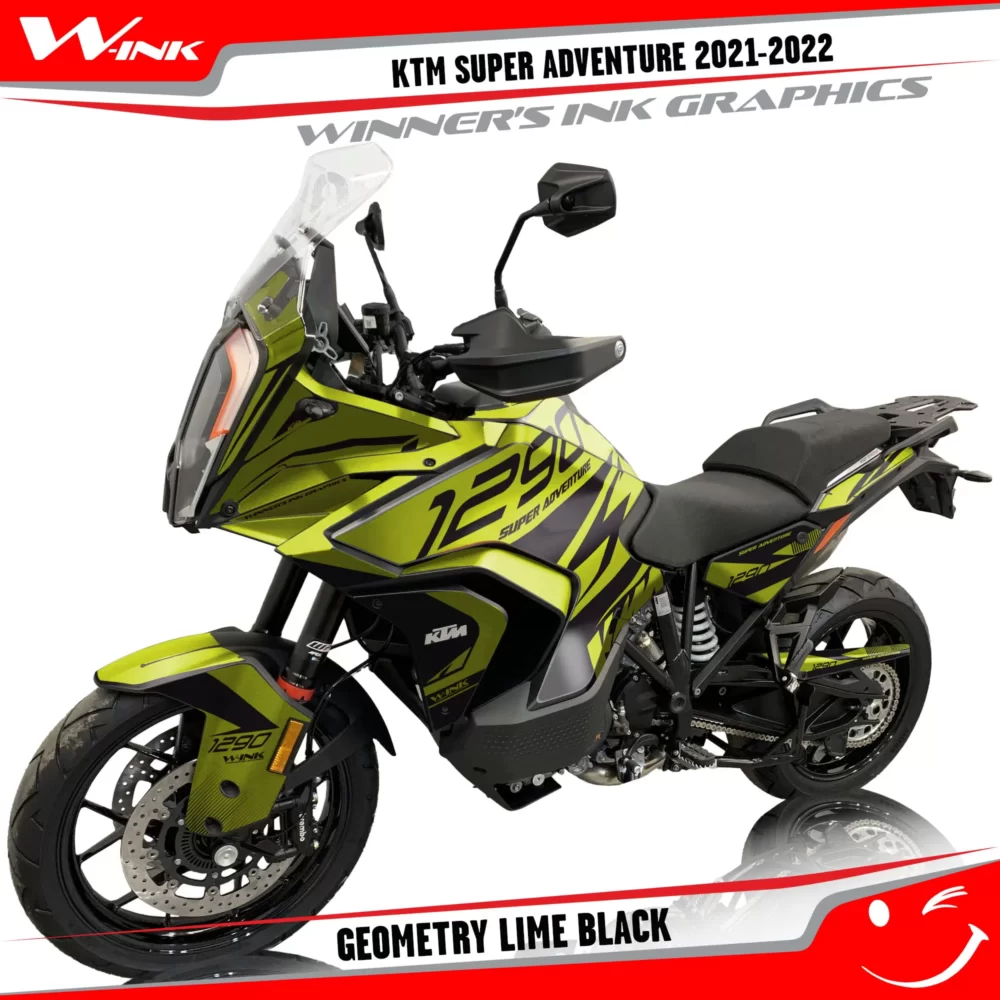 KTM-Super-Adventure-S-2021-2022-graphics-kit-and-decals-with-designs-Geometry-Lime-Black