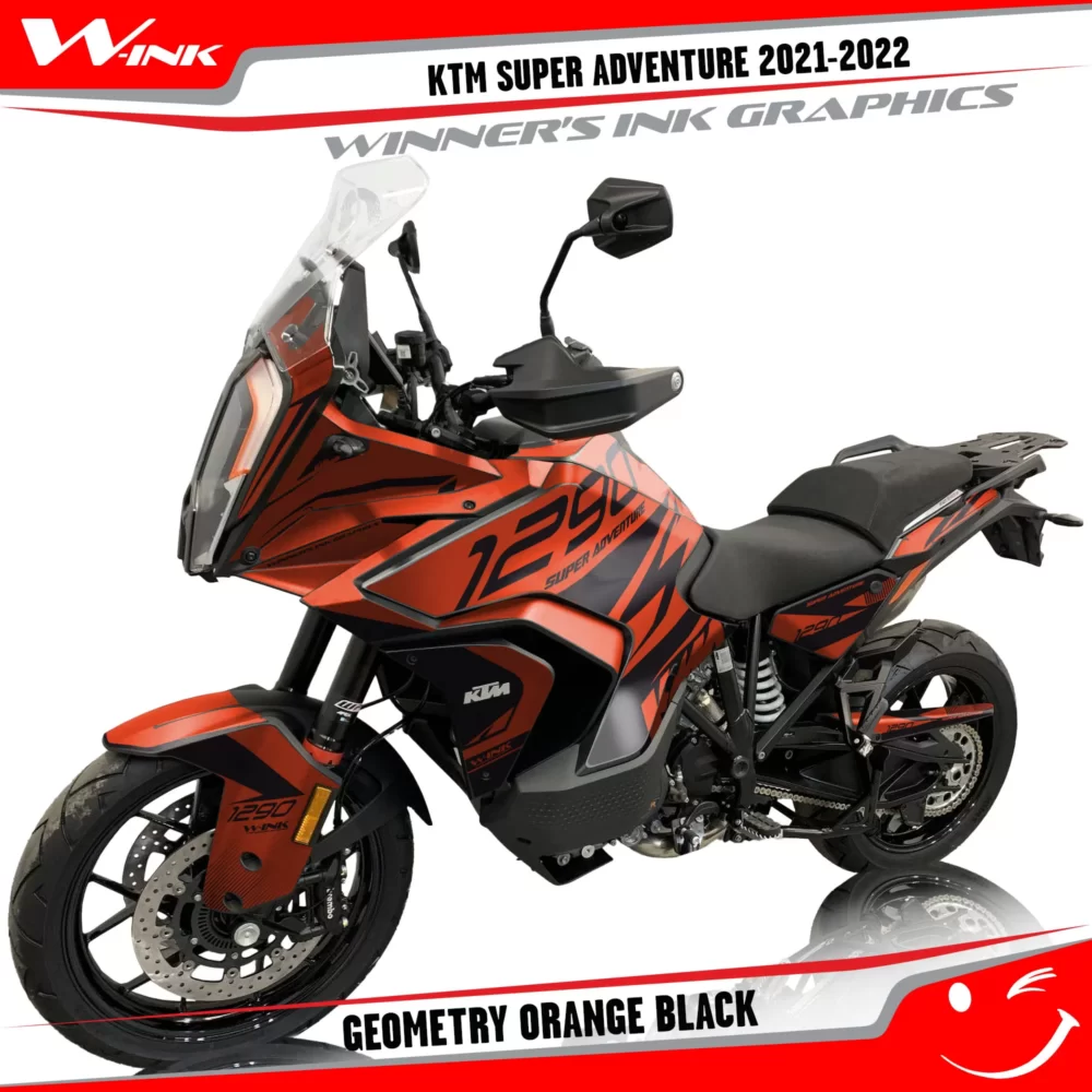 KTM-Super-Adventure-S-2021-2022-graphics-kit-and-decals-with-designs-Geometry-Orange-Black