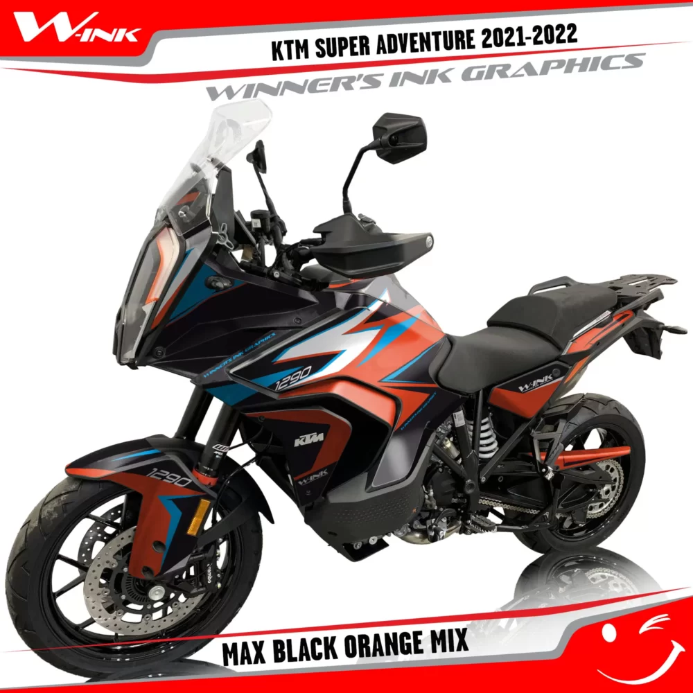 KTM-Super-Adventure-S-2021-2022-graphics-kit-and-decals-with-designs-Max-Black-Orange-Mix