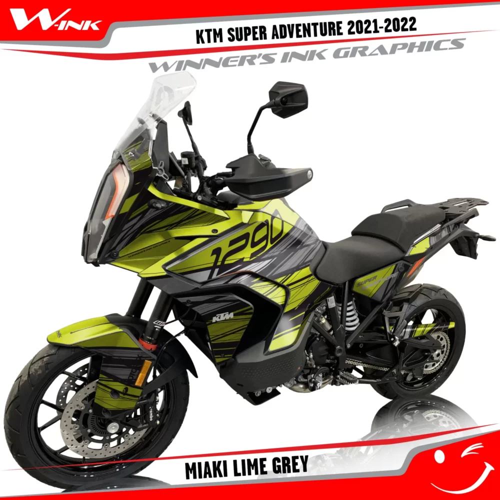 KTM-Super-Adventure-S-2021-2022-graphics-kit-and-decals-with-designs-Miaki-Lime-Grey
