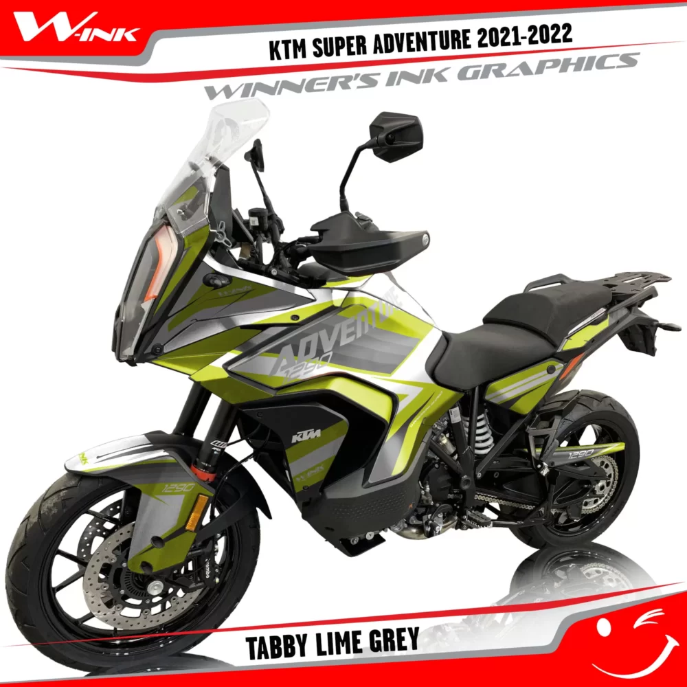 KTM-Super-Adventure-S-2021-2022-graphics-kit-and-decals-with-designs-Tabby-Lime-Grey