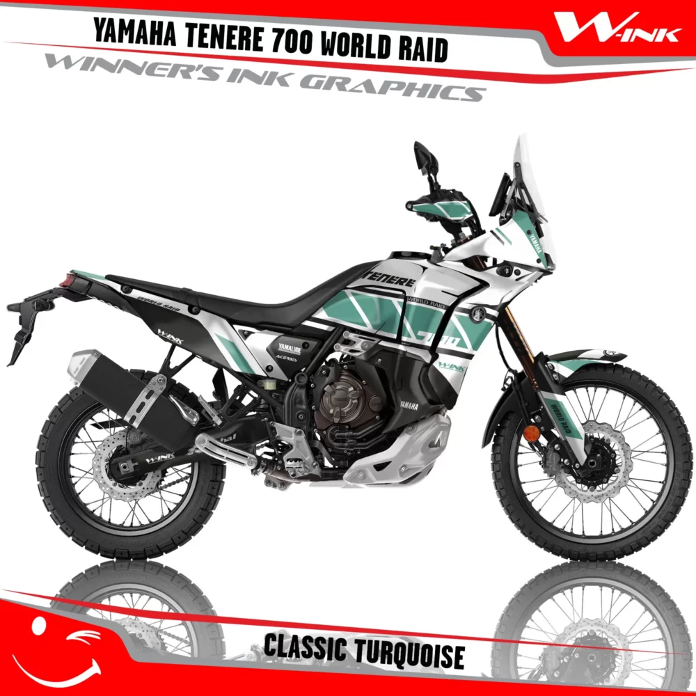 Yamaha-Tenere-700-2022-2023-2024-2025-World-Raid-graphics-kit-and-decals-with-desing-Classic-White-Turquoise
