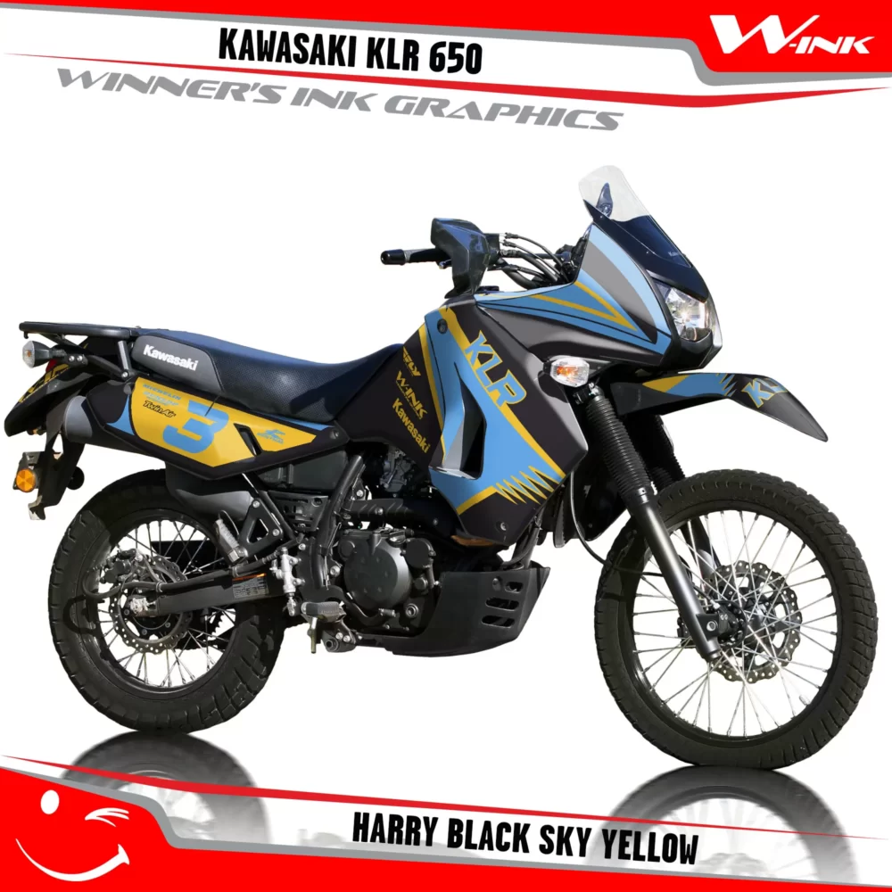 Kawasaki-KLR-650-2008-2009-2010-2011-2012-2013-2014-2015-2016-2017-2018-Harry-Black-Sky-Yellow