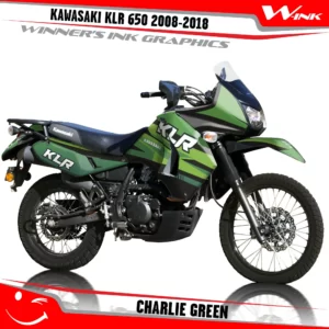 Kawasaki-KLR-650-2008-2009-2010-2011-2012-2013-2014-2015-2016-2017-2018-graphics-kit-and-decals-Charlie-Black-Green