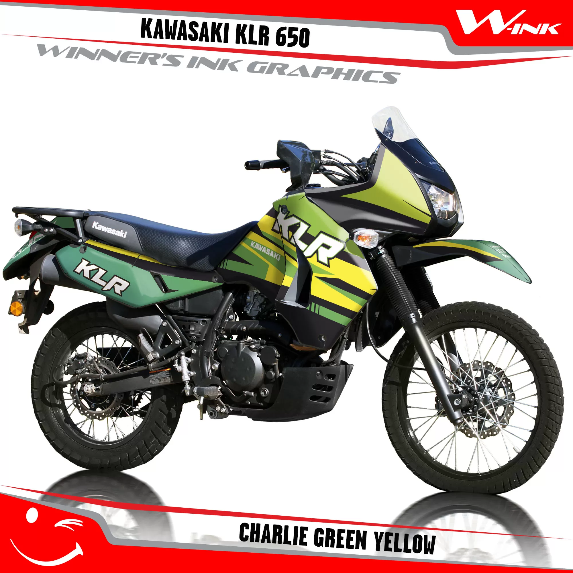 Kawasaki-KLR-650-2008-2009-2010-2011-2012-2013-2014-2015-2016-2017-2018-graphics-kit-and-decals-Charlie-Green-Yellow