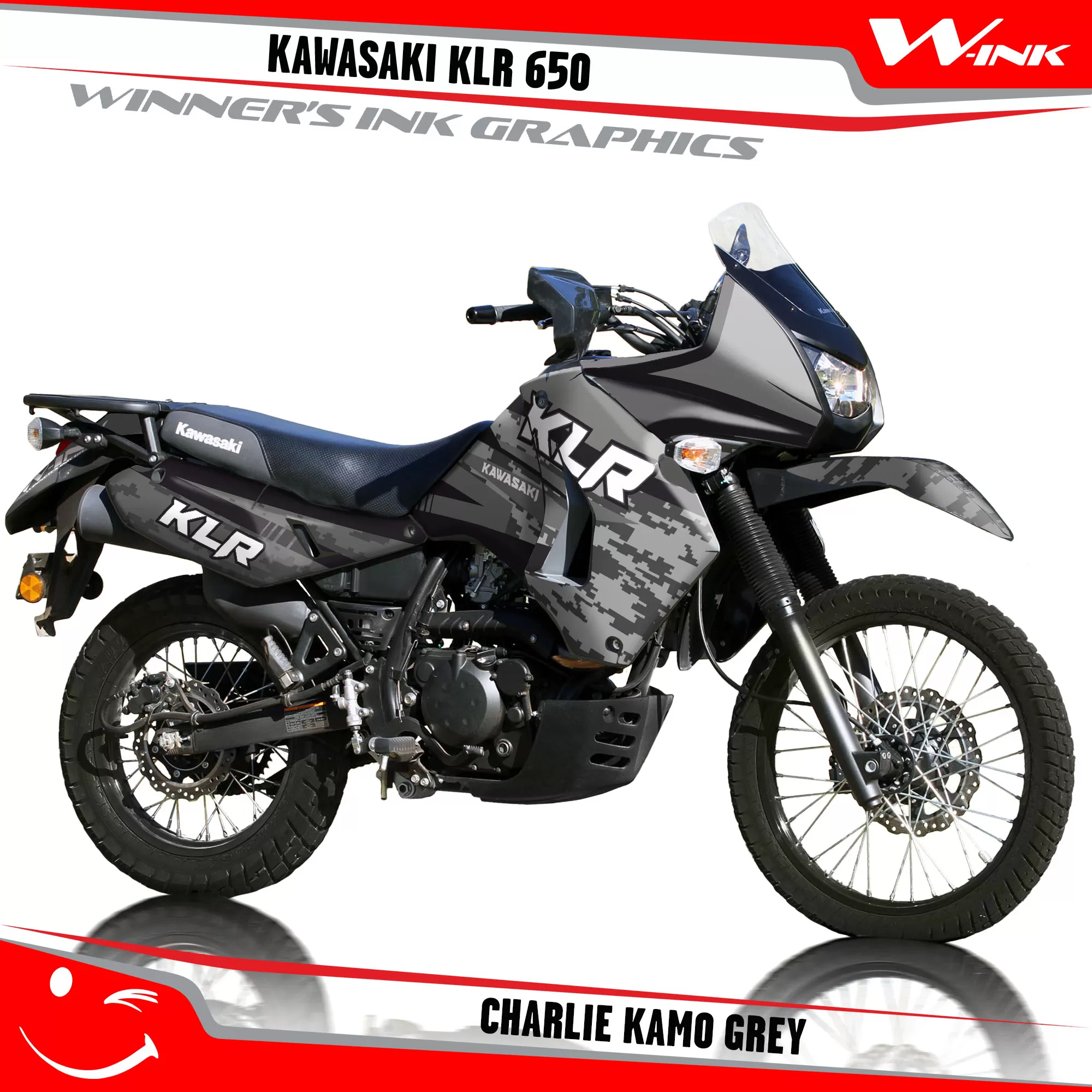 Kawasaki-KLR-650-2008-2009-2010-2011-2012-2013-2014-2015-2016-2017-2018-graphics-kit-and-decals-Charlie-Kamo-Grey