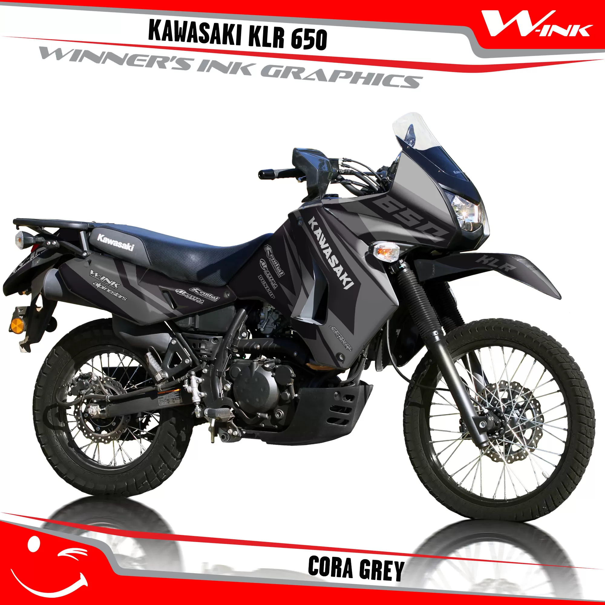 Kawasaki-KLR-650-2008-2009-2010-2011-2012-2013-2014-2015-2016-2017-2018-graphics-kit-and-decals-Cora-Grey