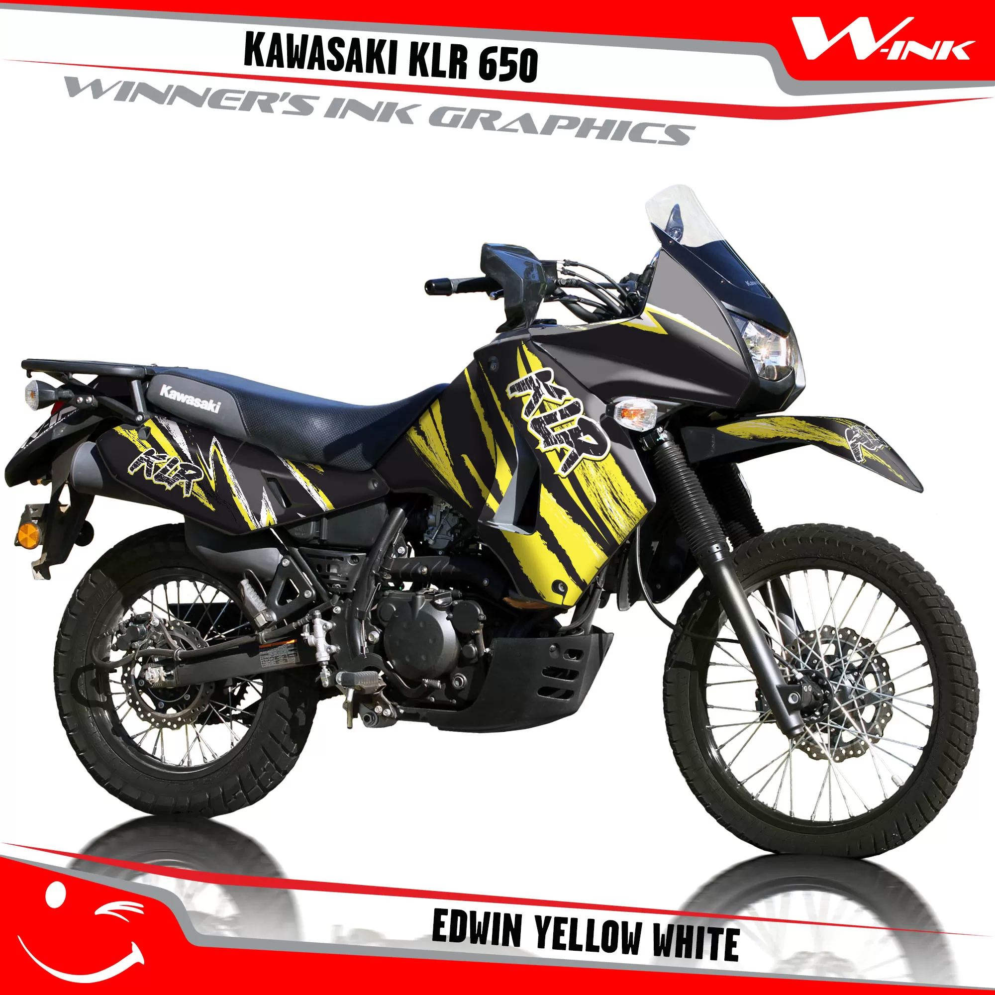 Kawasaki-KLR-650-2008-2009-2010-2011-2012-2013-2014-2015-2016-2017-2018-graphics-kit-and-decals-Edwin-Yellow-White