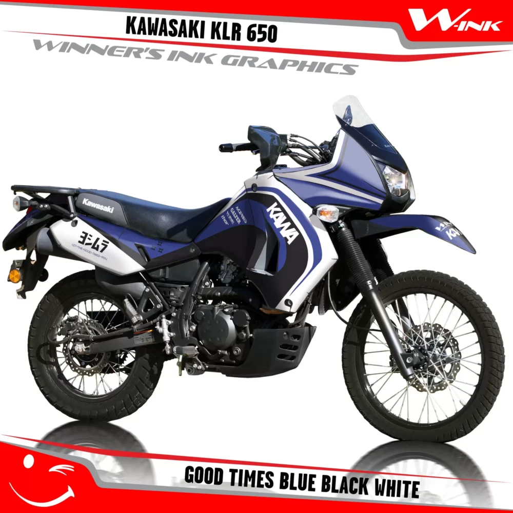 Kawasaki-KLR-650-2008-2009-2010-2011-2012-2013-2014-2015-2016-2017-2018-graphics-kit-and-decals-Good-Times-Blue-Black-White