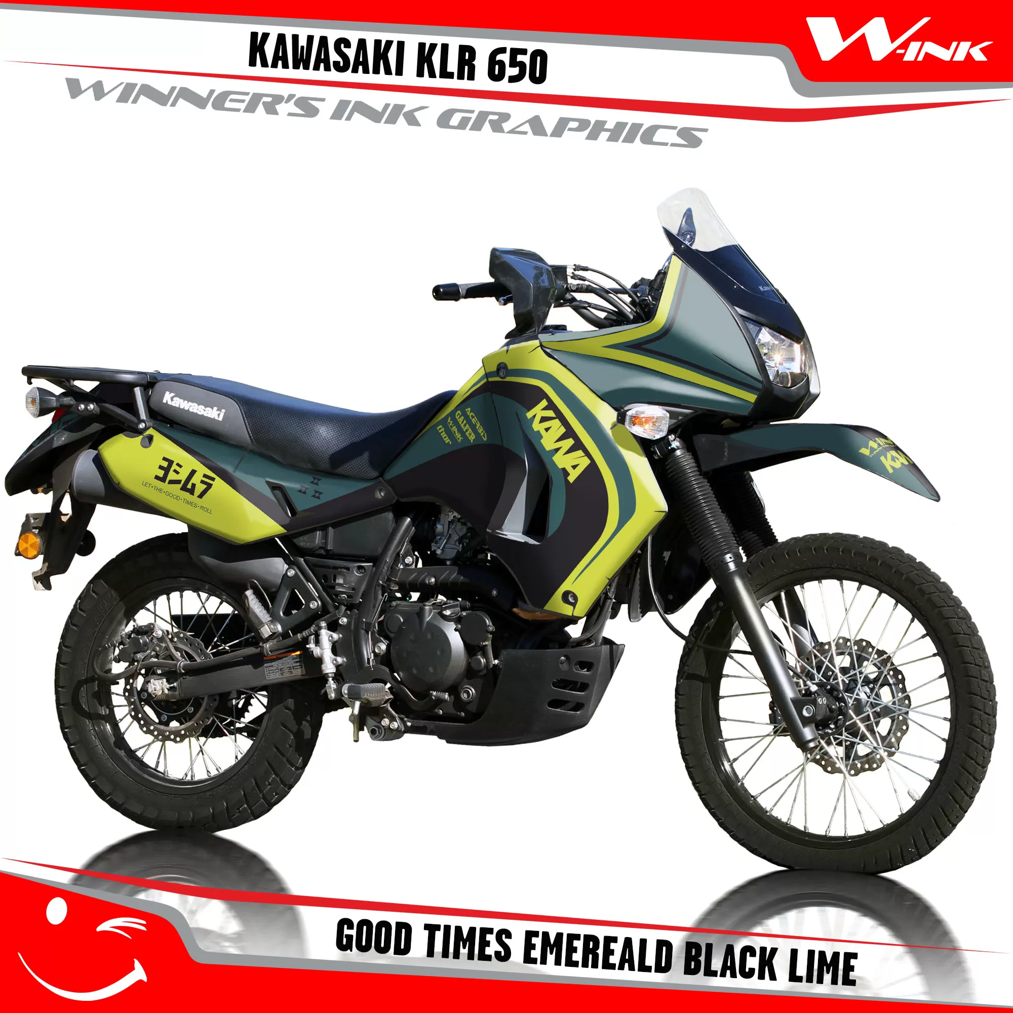 Kawasaki-KLR-650-2008-2009-2010-2011-2012-2013-2014-2015-2016-2017-2018-graphics-kit-and-decals-Good-Times-Emereald-Black-Lime