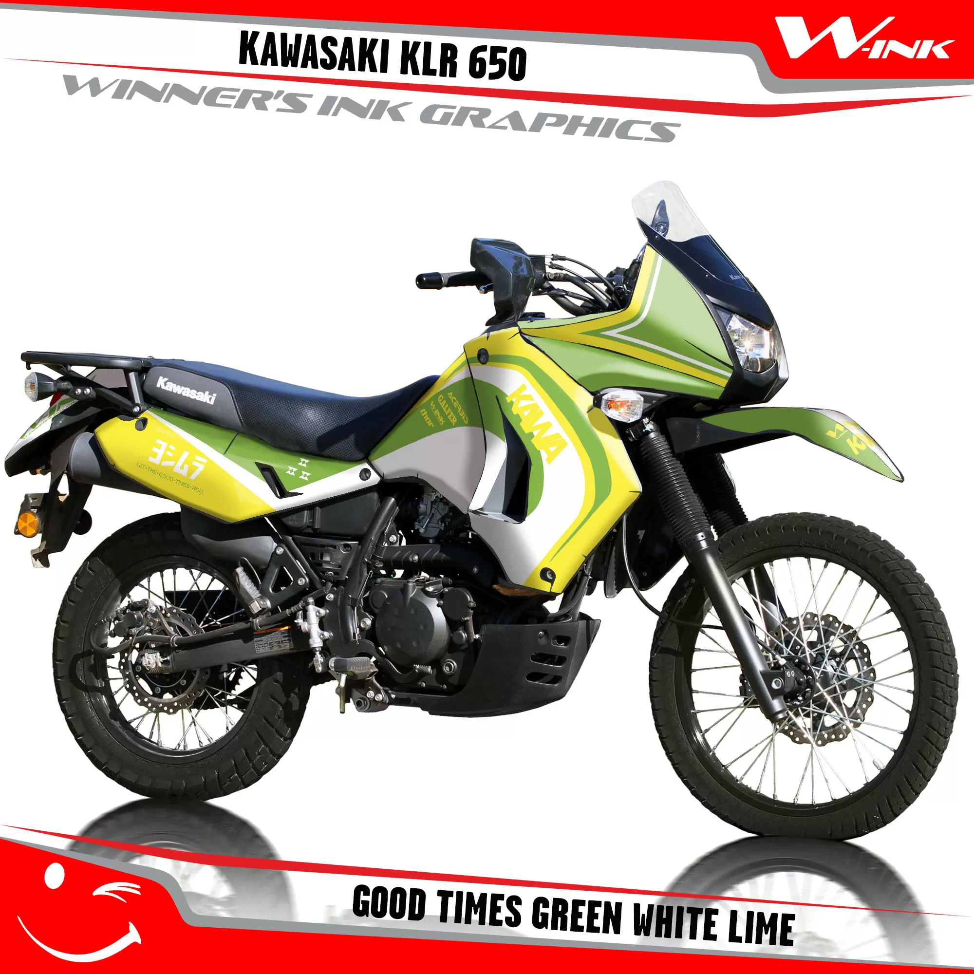 Kawasaki-KLR-650-2008-2009-2010-2011-2012-2013-2014-2015-2016-2017-2018-graphics-kit-and-decals-Good-Times-Green-White-Lime