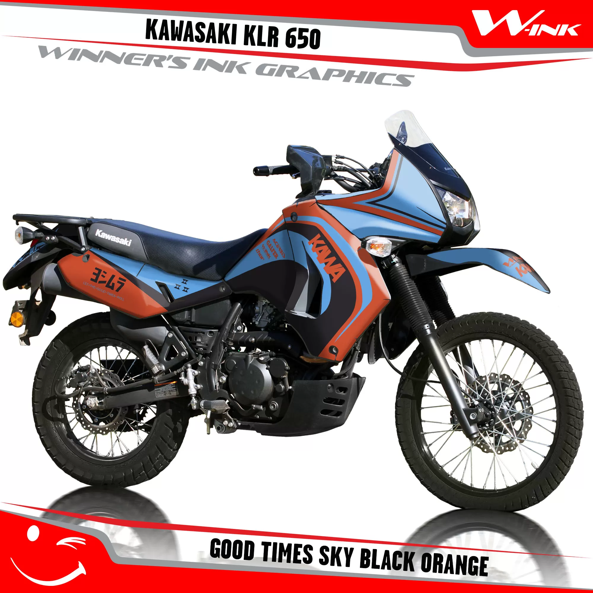 Kawasaki-KLR-650-2008-2009-2010-2011-2012-2013-2014-2015-2016-2017-2018-graphics-kit-and-decals-Good-Times-Sky-Black-Orange