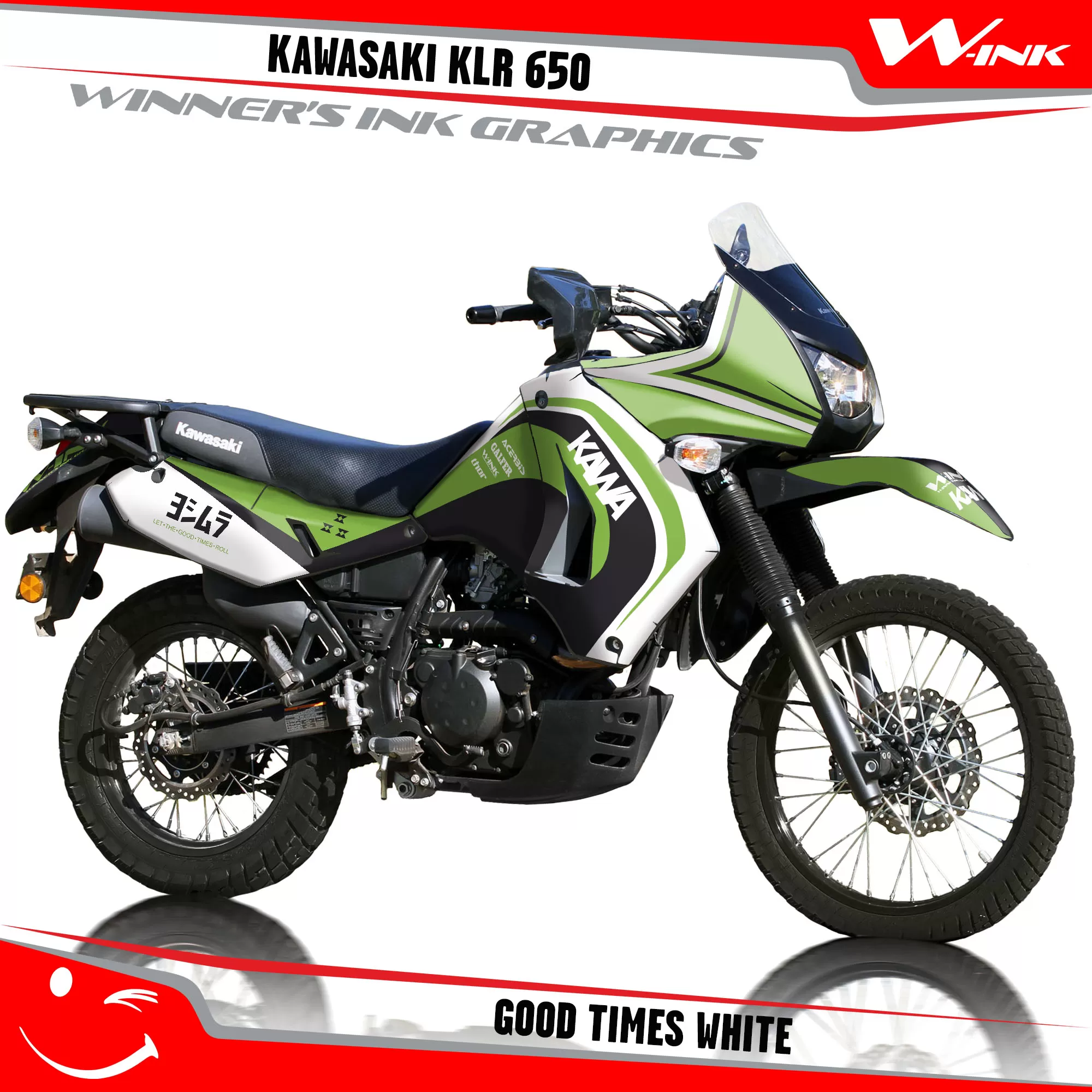 Kawasaki-KLR-650-2008-2009-2010-2011-2012-2013-2014-2015-2016-2017-2018-graphics-kit-and-decals-Good-Times-White
