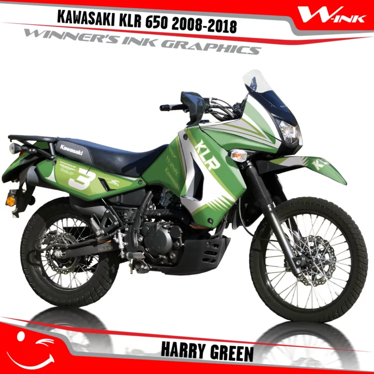 Kawasaki-KLR-650-2008-2009-2010-2011-2012-2013-2014-2015-2016-2017-2018-graphics-kit-and-decals-Harry-Colourful-White-Green
