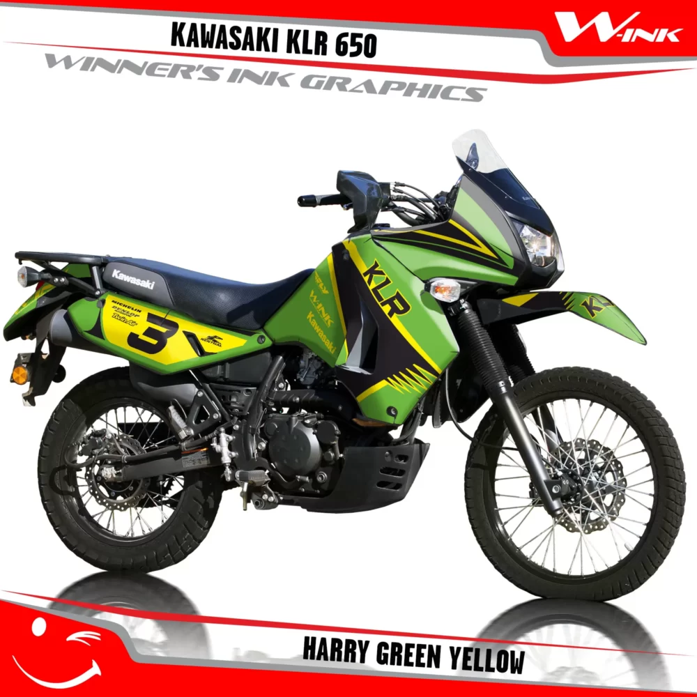 Kawasaki-KLR-650-2008-2009-2010-2011-2012-2013-2014-2015-2016-2017-2018-graphics-kit-and-decals- Harry-Green-Yellow