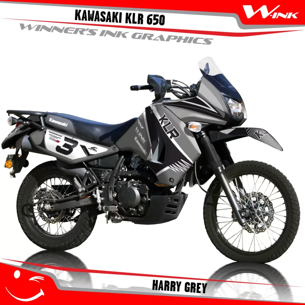 Kawasaki-KLR-650-2008-2009-2010-2011-2012-2013-2014-2015-2016-2017-2018-graphics-kit-and-decals-Harry-Grey