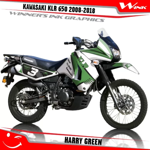 Kawasaki-KLR-650-2008-2009-2010-2011-2012-2013-2014-2015-2016-2017-2018-graphics-kit-and-decals-Harry-White-Green