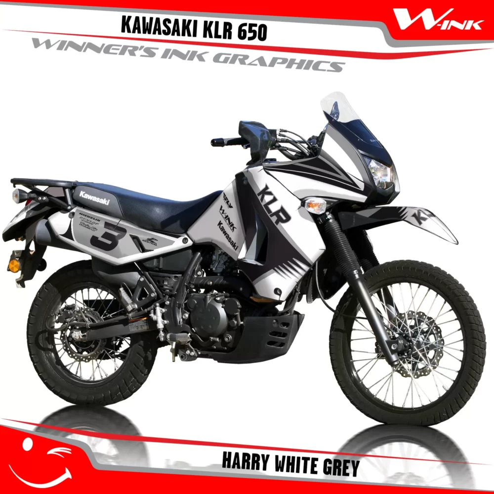 Kawasaki-KLR-650-2008-2009-2010-2011-2012-2013-2014-2015-2016-2017-2018-graphics-kit-and-decals-Harry-White-Grey
