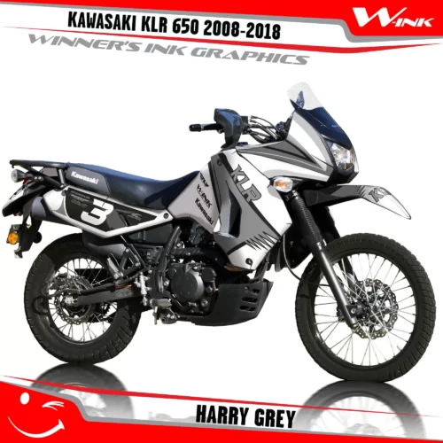 Kawasaki-KLR-650-2008-2009-2010-2011-2012-2013-2014-2015-2016-2017-2018-graphics-kit-and-decals-Harry-White-Grey