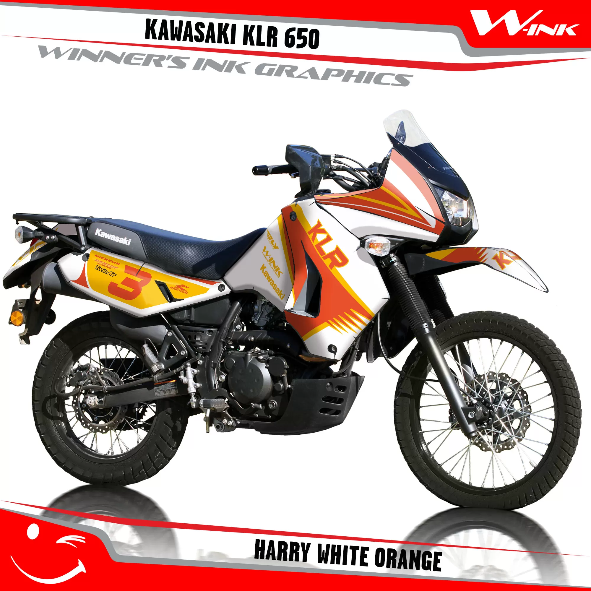 Kawasaki-KLR-650-2008-2009-2010-2011-2012-2013-2014-2015-2016-2017-2018-graphics-kit-and-decals-Harry-White-Orange