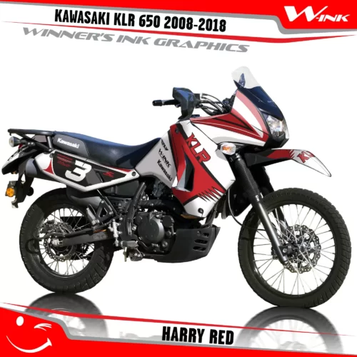 Kawasaki-KLR-650-2008-2009-2010-2011-2012-2013-2014-2015-2016-2017-2018-graphics-kit-and-decals-Harry-White-Red