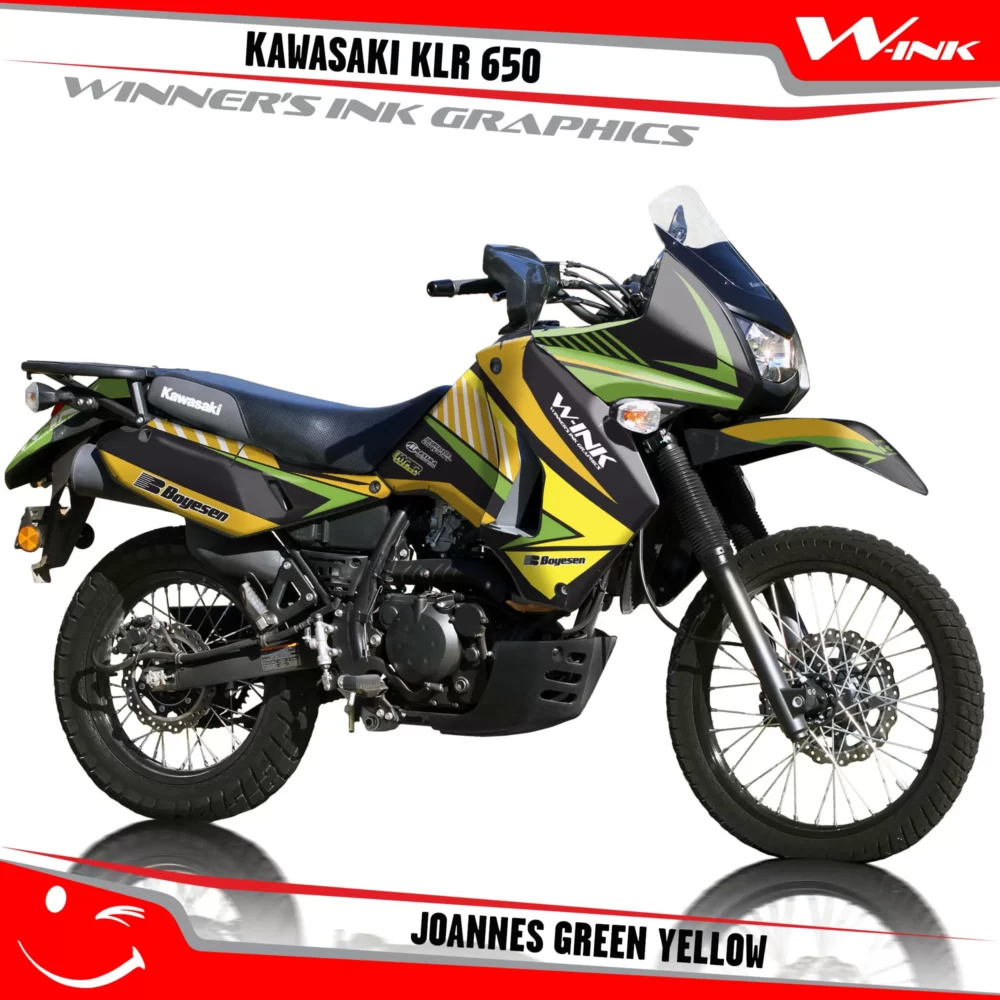Kawasaki-KLR-650-2008-2009-2010-2011-2012-2013-2014-2015-2016-2017-2018-graphics-kit-and-decals-Joannes-Green-Yellow