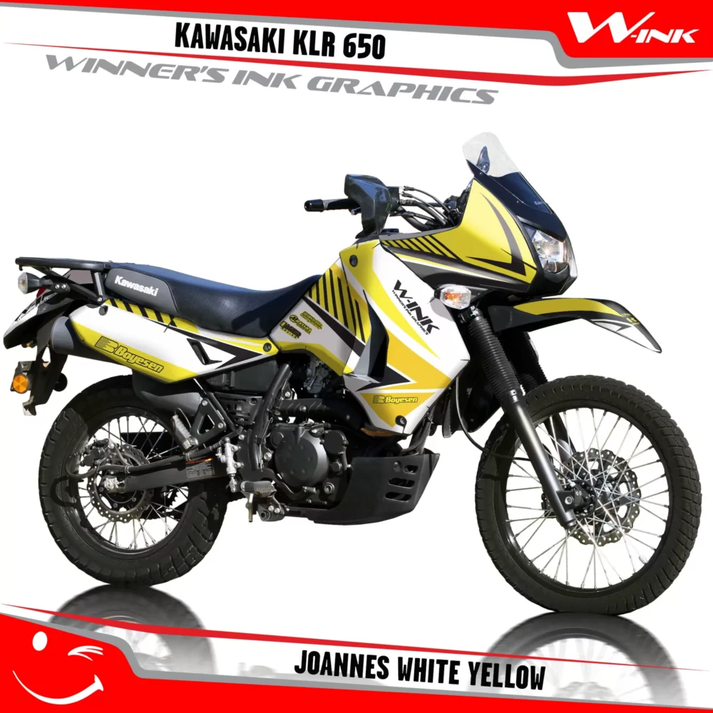 Kawasaki-KLR-650-2008-2009-2010-2011-2012-2013-2014-2015-2016-2017-2018-graphics-kit-and-decals-Joannes-White-Yellow