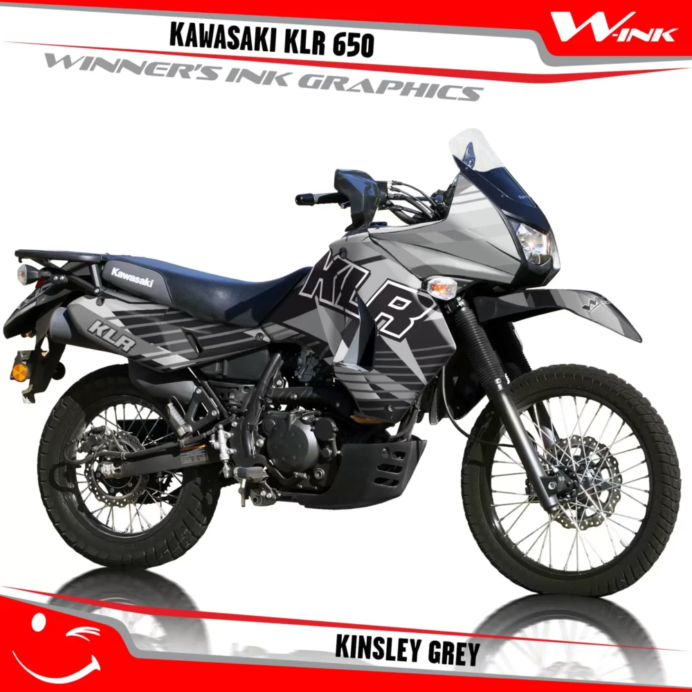 Kawasaki-KLR-650-2008-2009-2010-2011-2012-2013-2014-2015-2016-2017-2018-graphics-kit-and-decals-Kinsley-Grey