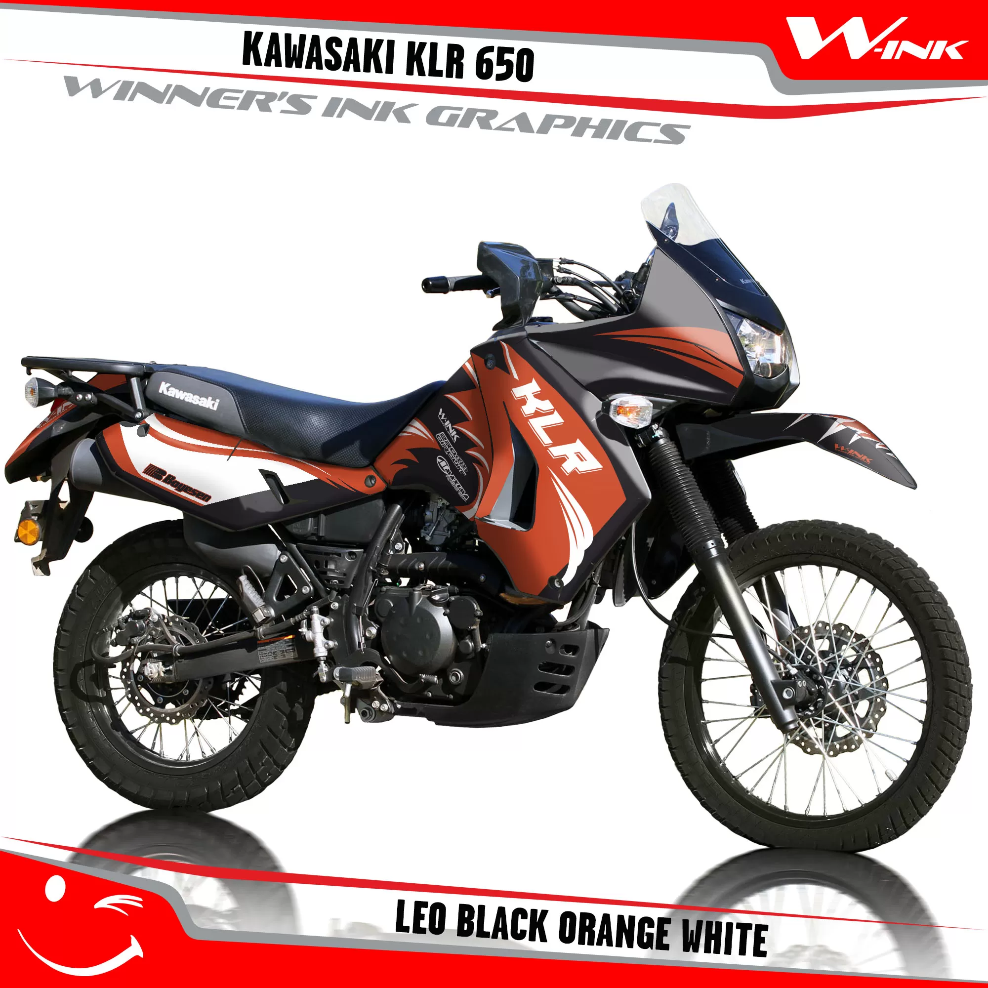 Kawasaki-KLR-650-2008-2009-2010-2011-2012-2013-2014-2015-2016-2017-2018-graphics-kit-and-decals-Leo-Black-Orange-White