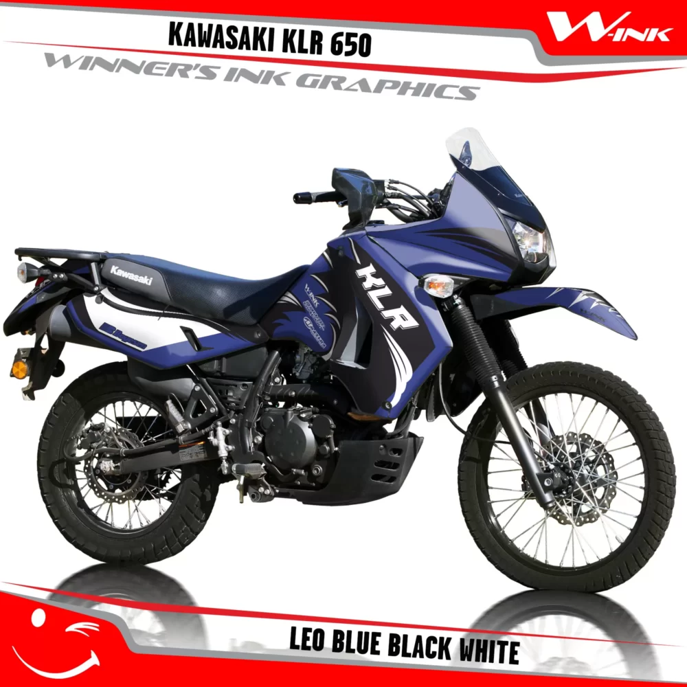 Kawasaki-KLR-650-2008-2009-2010-2011-2012-2013-2014-2015-2016-2017-2018-graphics-kit-and-decals-Leo-Blue-Black-White