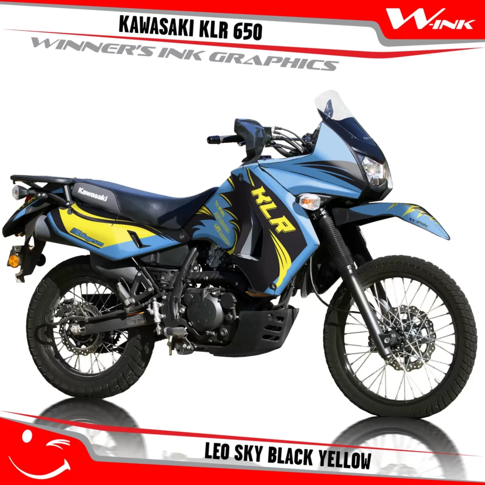 Kawasaki-KLR-650-2008-2009-2010-2011-2012-2013-2014-2015-2016-2017-2018-graphics-kit-and-decals-Leo-Sky-Black-Yellow