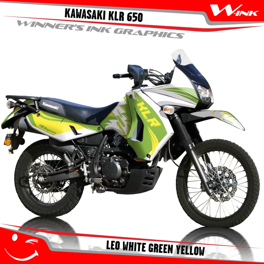 Kawasaki-KLR-650-2008-2009-2010-2011-2012-2013-2014-2015-2016-2017-2018-graphics-kit-and-decals-Leo-White-Green-Yellow