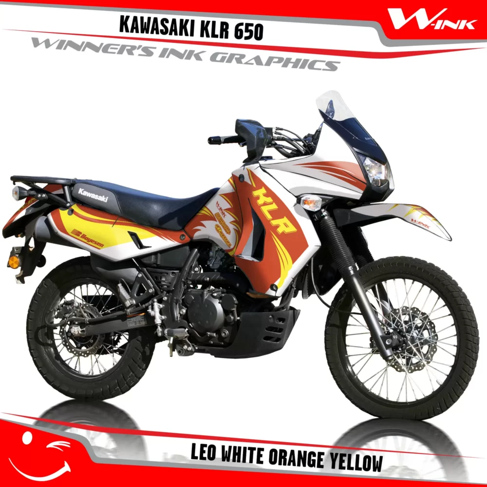Kawasaki-KLR-650-2008-2009-2010-2011-2012-2013-2014-2015-2016-2017-2018-graphics-kit-and-decals-Leo-White-Orange-Yellow