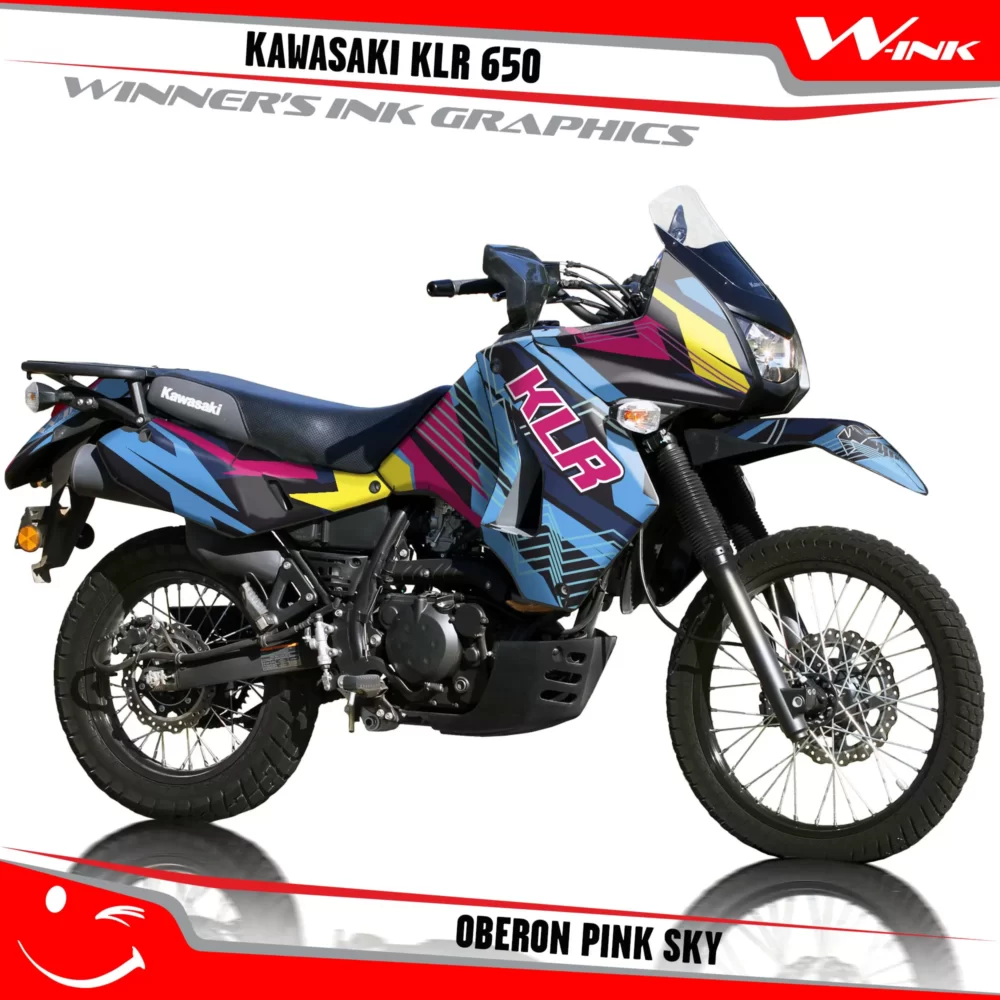 Kawasaki-KLR-650-2008-2009-2010-2011-2012-2013-2014-2015-2016-2017-2018-graphics-kit-and-decals-Oberon-Pink-Sky