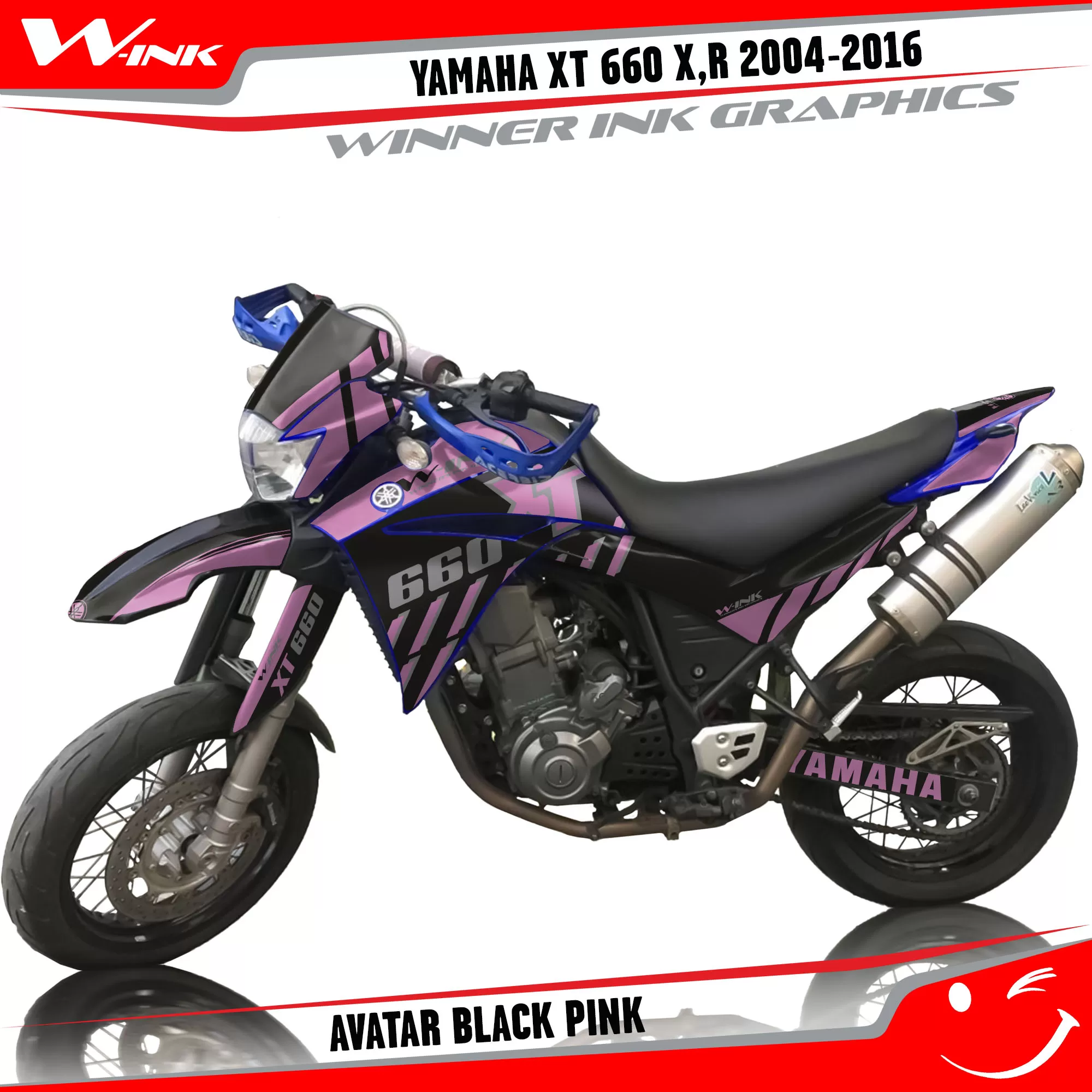 Yamaha-XT660X-2004-2005-2006-2007-2013 2014 2015 2016-graphics-kit-and-decals-Avatar-Black-Pink