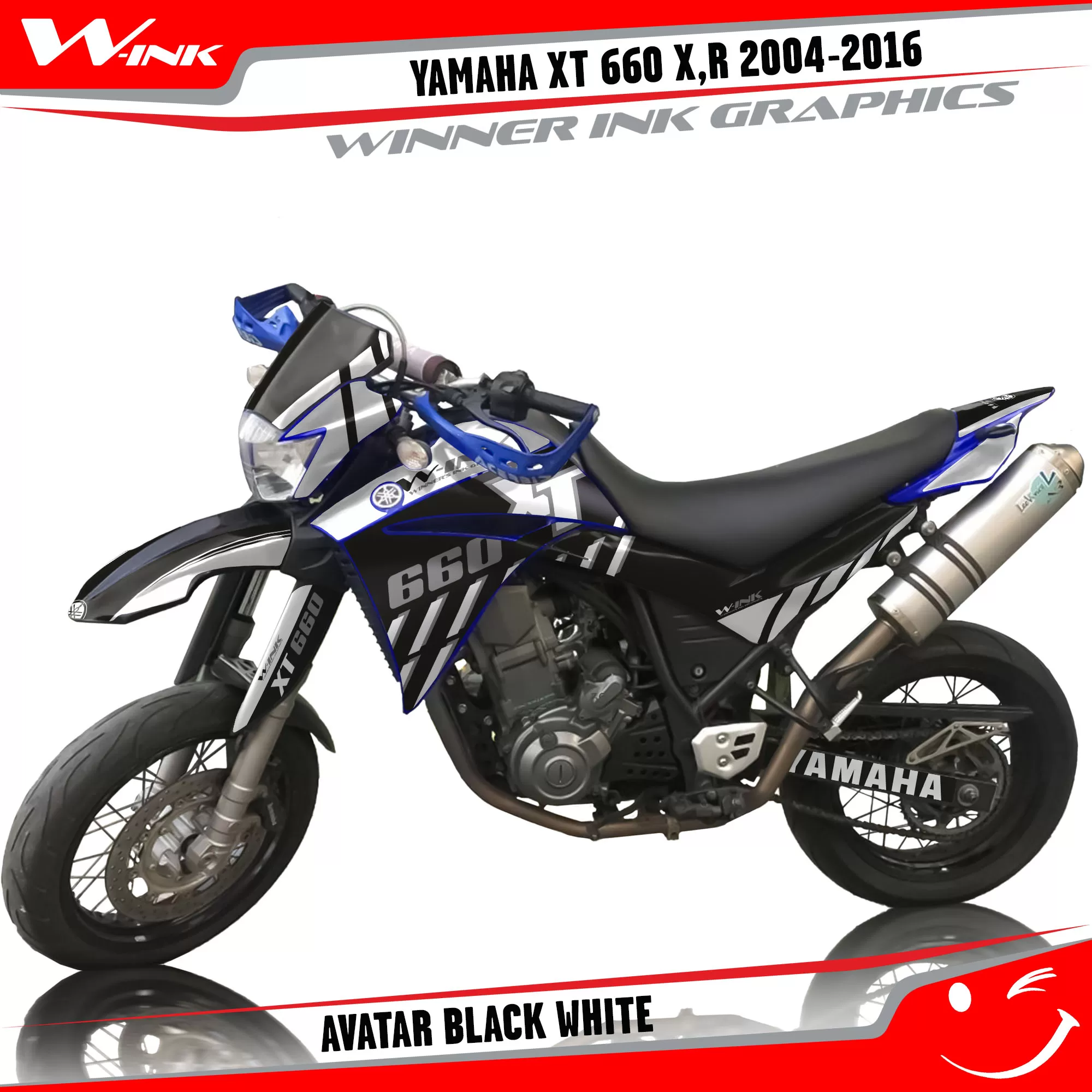 Yamaha-XT660X-2004-2005-2006-2007-2013 2014 2015 2016-graphics-kit-and-decals-Avatar-Black-White