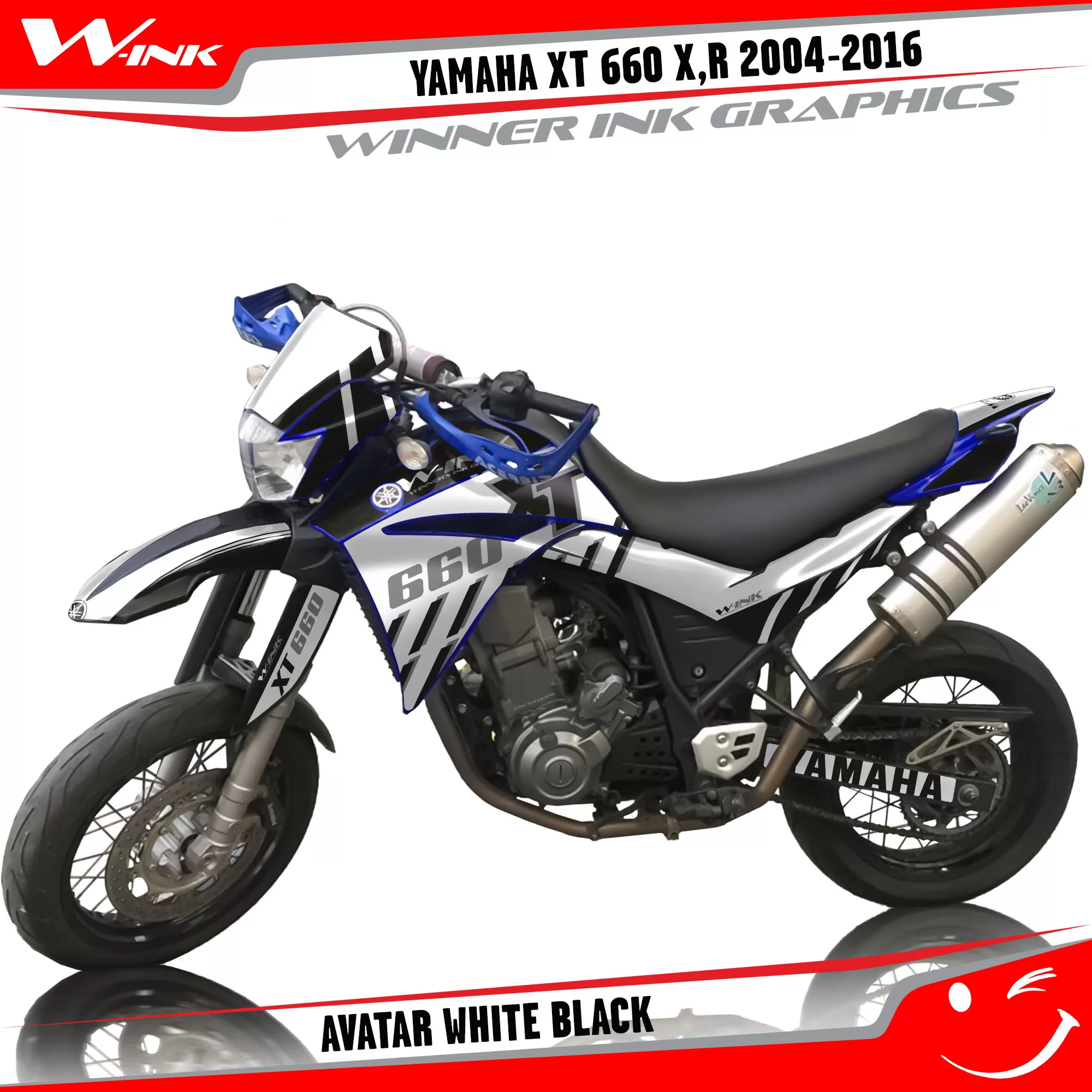 Yamaha-XT660X-2004-2005-2006-2007-2013 2014 2015 2016-graphics-kit-and-decals-Avatar-White-Black