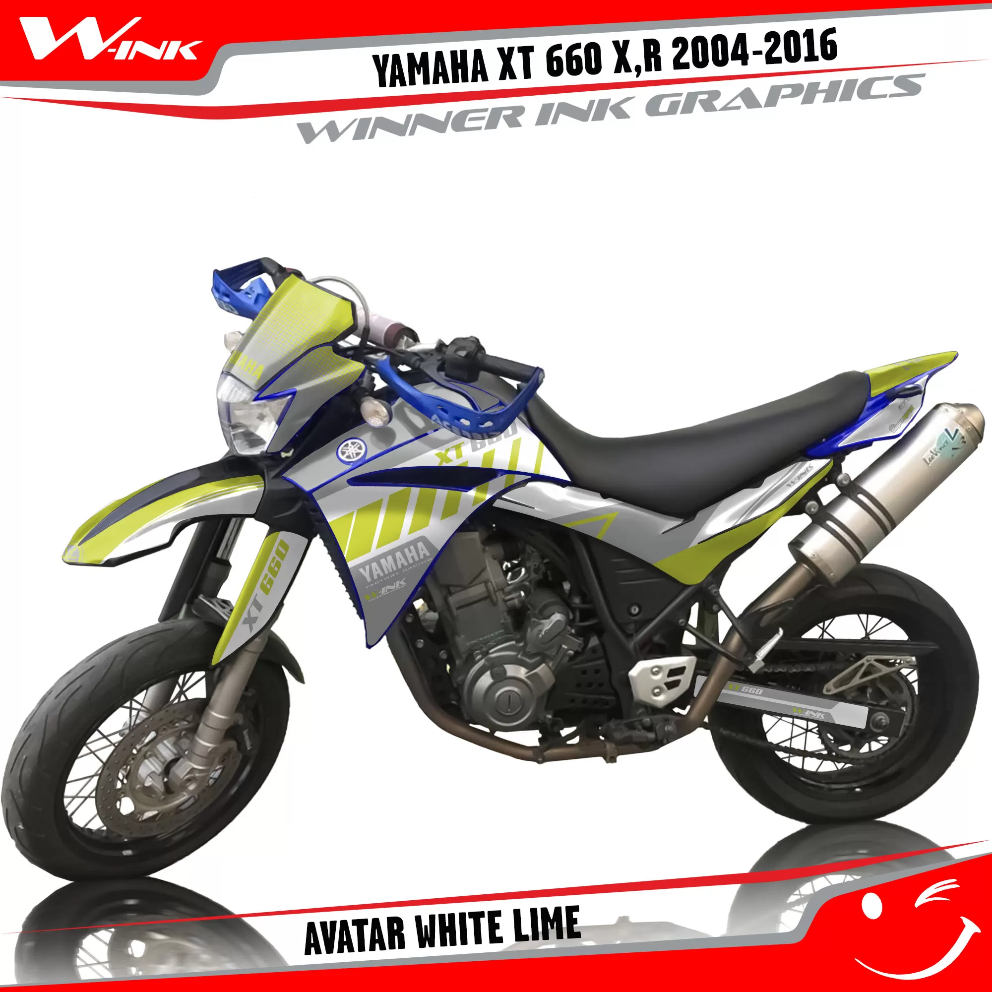 Yamaha-XT660X-2004-2005-2006-2007-2013 2014 2015 2016-graphics-kit-and-decals-Charger-White-Lime