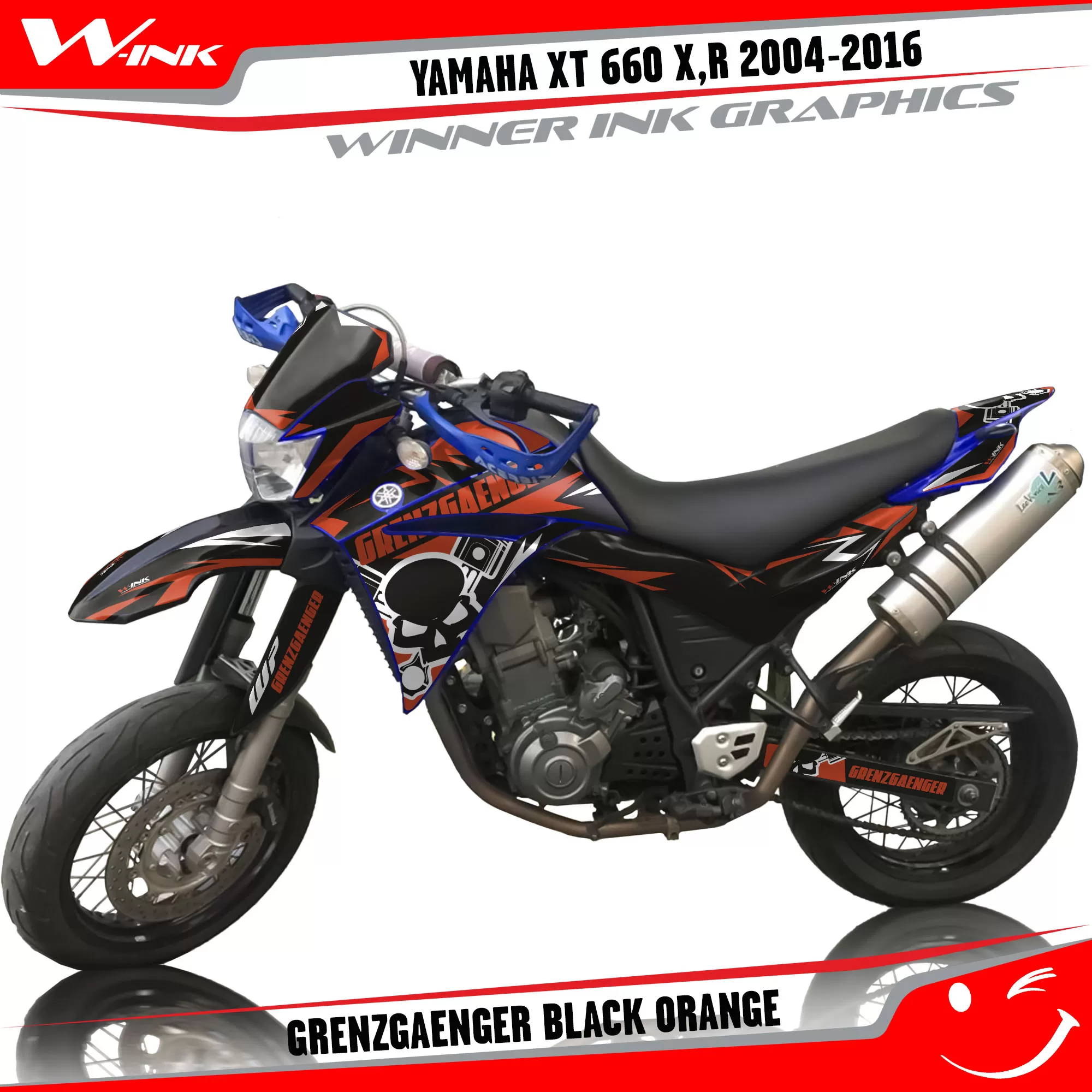 Yamaha-XT660X-2004-2005-2006-2007-2013 2014 2015 2016-graphics-kit-and-decals-Grenzgaenger-Black-Orange