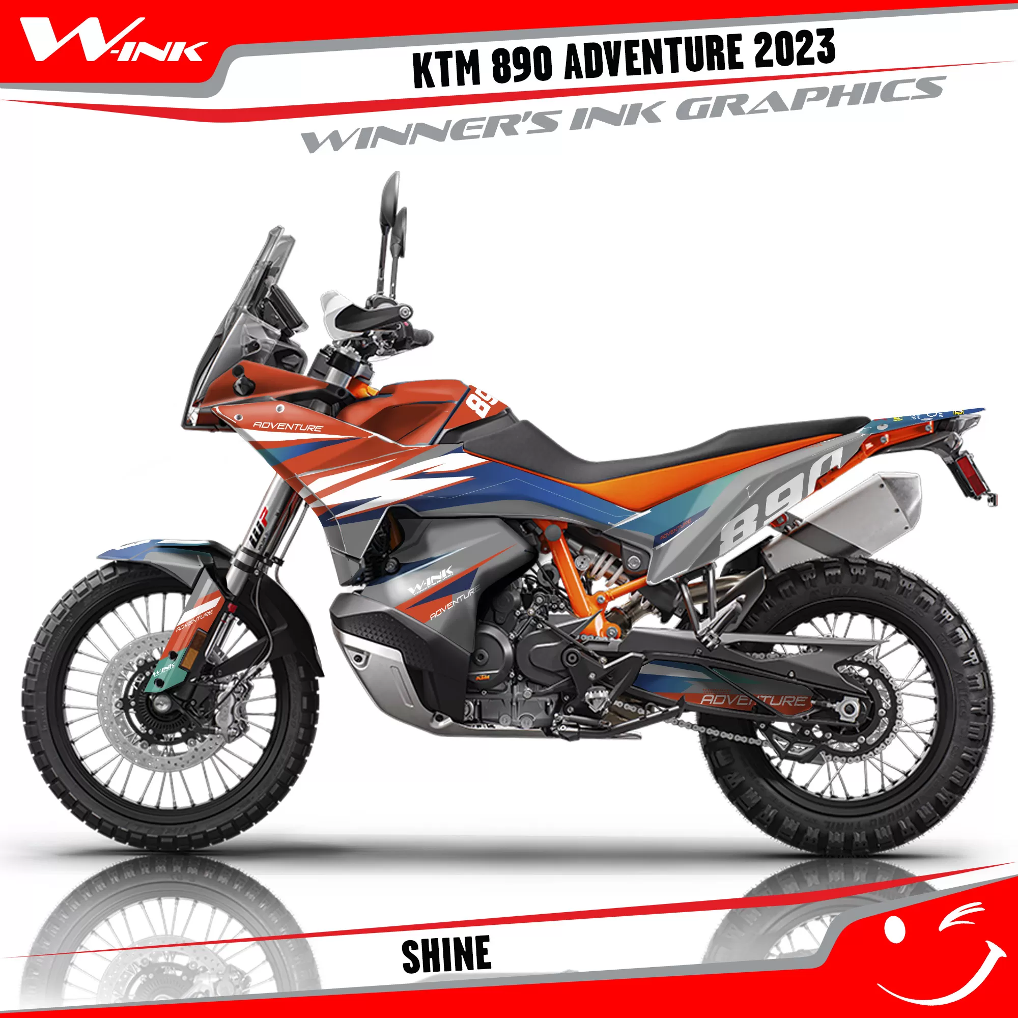Adventure-890-2023-graphics-kit-and-decals-with-design-Shine